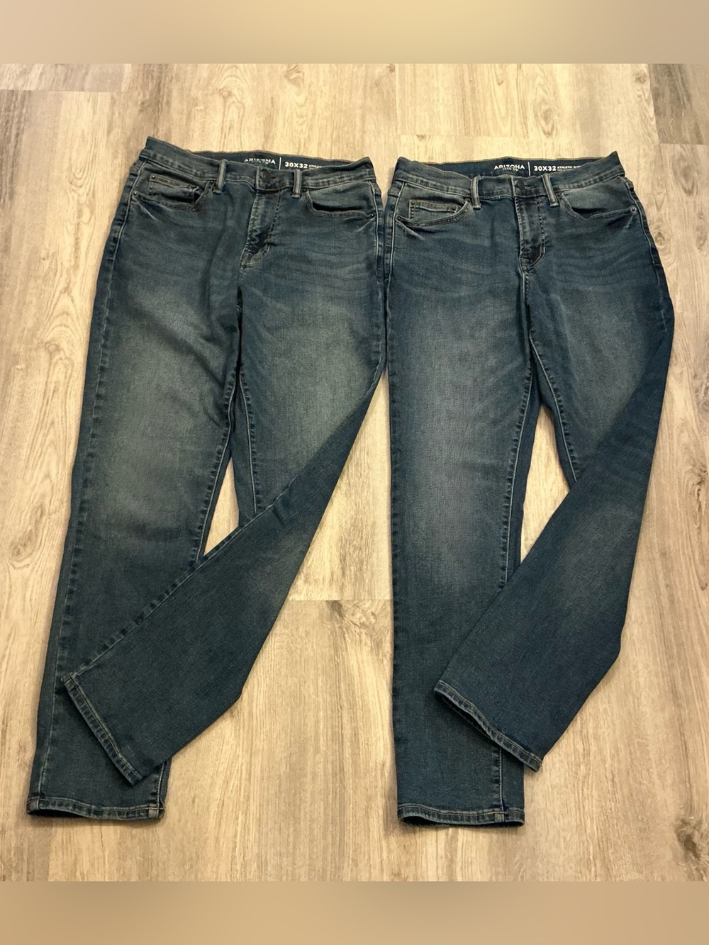Set of 2.  Arizona Jean Company Men’s Athletic Slim Straight Dark Blue Jeans
